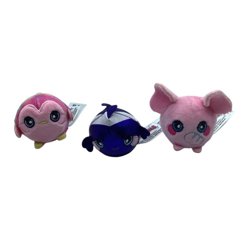 Squeezamals Set Of 3 Plush‎ Squishy Toys Penguin Elephant Fish